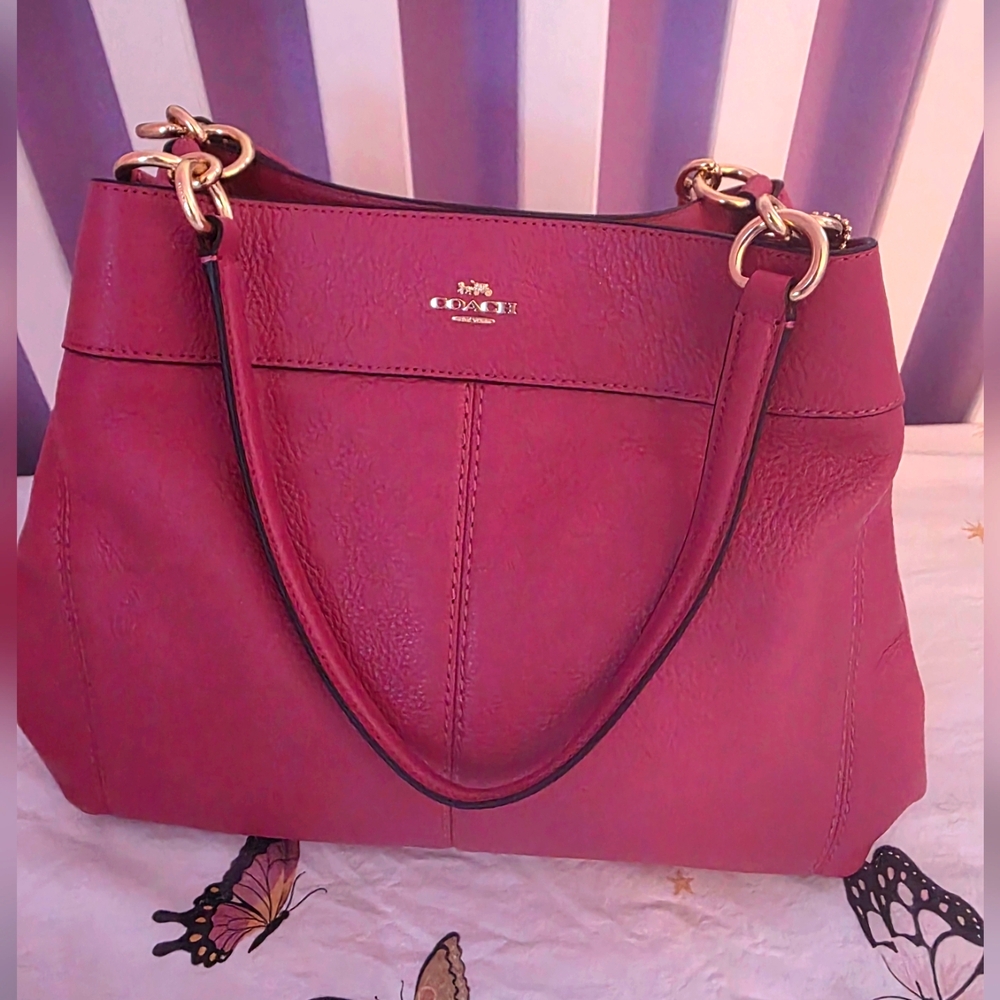 Coach Lexy Pebble Leather Oxblood Bag